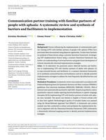 Communication partner training with familiar partners of people with aphasia: A systematic review and synthesis of barriers and facilitators to implementation