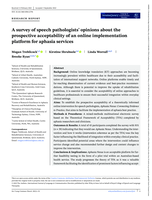 A survey of speech pathologists’ opinions about the prospective acceptability of an online implementation platform for aphasia services