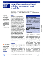 Protocol for national mental health guidelines for community sport in Australia