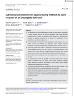 Substantial advancement in aquaria rearing methods to assist recovery of an Endangered soft coral