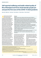 Self-reported wellbeing and health-related quality of life of Aboriginal and Torres Strait Islander people pre and post the first wave of the COVID-19 2020 pandemic