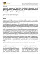 Outcomes Reported for Australian First Nation Populations for the Influenza A(H1N1) 2009 Pandemic and Lessons for Future Infectious Disease Emergencies: a Systematic Review