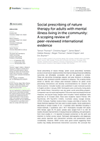 Social prescribing of nature therapy for adults with mental illness living in the community: A scoping review of peer-reviewed international evidence