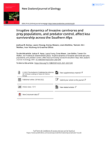 Irruptive dynamics of invasive carnivores and prey populations, and predator control, affect kea survivorship across the Southern Alps