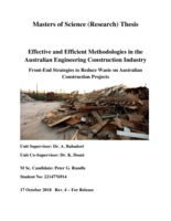 Effective and efficient methodologies in the Australian Engineering Construction Industry: front-end strategies to reduce waste on Australian construction projects