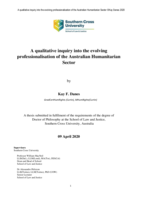 A qualitative inquiry into the evolving professionalisation of the Australian Humanitarian Sector