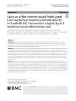 Scale-up of the Internet-based Professional Learning to help teachers promote Activity in Youth (iPLAY) intervention: a hybrid type 3 implementation-effectiveness trial