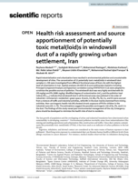 Health risk assessment and source apportionment of potentially toxic metal(loid)s in windowsill dust of a rapidly growing urban settlement, Iran