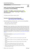 Author Correction: Teacher of mathematics identity as a predictor of teacher wellbeing