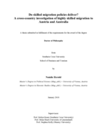 Do skilled migration policies deliver?: A cross-country investigation of highly skilled migration to Austria and Australia