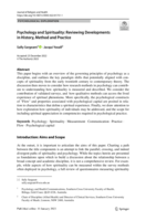 Psychology and Spirituality: Reviewing Developments in History, Method and Practice