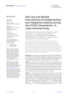 Self-care and lifestyle interventions of complementary and integrative medicine during the COVID-19 pandemic—A cross-sectional study