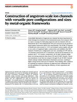 Construction of angstrom-scale ion channels with versatile pore configurations and sizes by metal-organic frameworks