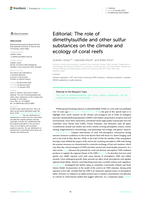 Editorial: The role of dimethylsulfide and other sulfur substances on the climate and ecology of coral reefs
