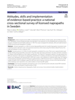 Attitudes, skills and implementation of evidence-based practice: a national cross-sectional survey of licensed naprapaths in Sweden