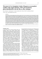 Movement of two humpback whales (Megaptera novaeangliae) satellite-radio tagged off Eden, NSW and matched by photo-identification with the Hervey Bay catalogue