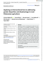 Applying an intersectional lens to addressing gender disparities and disadvantage in rural Melanesian agriculture