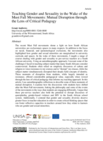 Teaching Gender and Sexuality in the Wake of the Must Fall Movements: Mutual Disruption through the Lens of Critical Pedagogy