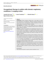 Occupational therapy in adults with chronic respiratory conditions: A scoping review