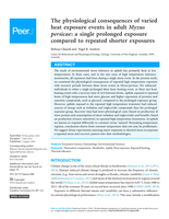 The physiological consequences of varied heat exposure events in adult Myzus persicae : a single prolonged exposure compared to repeated shorter exposures