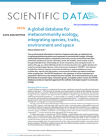A global database for metacommunity ecology, integrating species, traits, environment and space