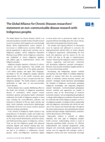 The Global Alliance for Chronic Diseases researchers' statement on non-communicable disease research with Indigenous peoples