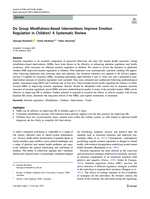 Do Group Mindfulness-Based Interventions Improve Emotion Regulation in Children? A Systematic Review