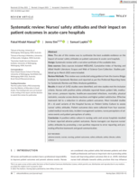 Systematic review: Nurses' safety attitudes and their impact on patient outcomes in acute‐care hospitals