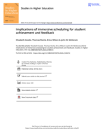 Implications of immersive scheduling for student achievement and feedback