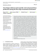 Does fatigue influence joint-specific work and ground force production during the first steps of maximal acceleration?