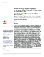 Effects of person-centered care at the organisational-level for people with dementia. A systematic review