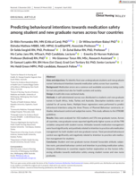 Predicting behavioural intentions towards medication safety among student and new graduate nurses across four countries