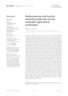 Rediscovering wild food to diversify production across Australia's agricultural landscapes