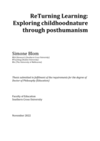 ReTurning Learning: exploring childhoodnature through posthumanism