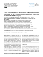 Linear relationship between effective radius and precipitation water content near the top of convective clouds: measurement results from ACRIDICON-CHUVA campaign
