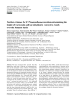 Further evidence for CCN aerosol concentrations determining the height of warm rain and ice initiation in convective clouds over the Amazon basin