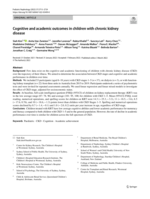 Cognitive and academic outcomes in children with chronic kidney disease
