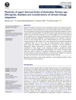 Plasticity of upper thermal limits of Australian Paratya spp. (Decapoda, Atyidae) and considerations of climate-change adaptation
