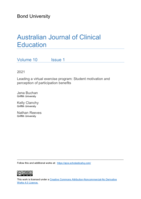 Leading a virtual exercise program: Student motivation and perception of participation benefits