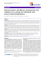 Exercise barriers self-efficacy: development and validation of a subcale for individuals with cancer-related lymphedema