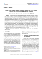 Social prescribing as an intervention for people with work-related injuries and psychosocial difficulties in Australia
