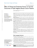 Effect of Clinical and Treatment Factors on Survival Outcomes of Triple Negative Breast Cancer Patients