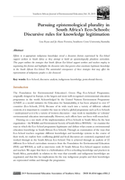 Pursuing epistemological plurality in South Africa's Eco-Schools: Discursive rules for knowledge legitimation