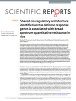 Shared cis-regulatory architecture identified across defense response genes is associated with broad-spectrum quantitative resistance in rice