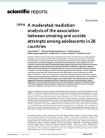 A moderated mediation analysis of the association between smoking and suicide attempts among adolescents in 28 countries