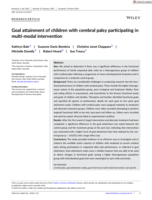 Goal attainment of children with cerebral palsy participating in multi-modal intervention