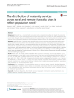 The distribution of maternity services across rural and remote Australia: does it reflect population need?