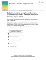 Student motivations, perceptions and opinions of participating in student evaluation of teaching surveys: a scoping review