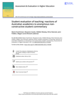 Student evaluation of teaching: reactions of Australian academics to anonymous non- constructive student commentary