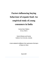 Factors Influencing Buying Behaviour of Organic Food: An Empirical Study of Young Consumers in India